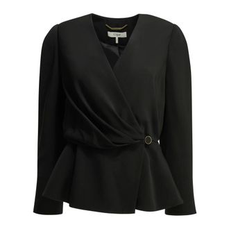 Chlo&eacute; Top Peplum Drapeado - Blouses & Shirts - Mujer - Negro - S