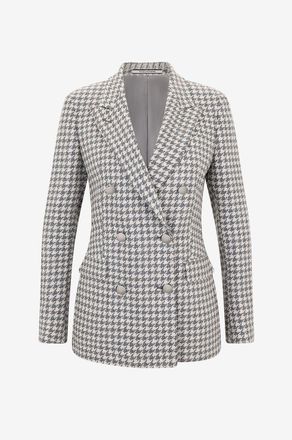 Tagliatore Zweireihiger Hahnentritt-Blazer aus Schurwolle und Kaschmir J-Parigi