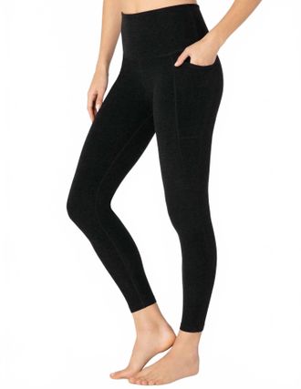 Beyond Yoga Pocket Hi Waist Midi Legging In Black/dark Night