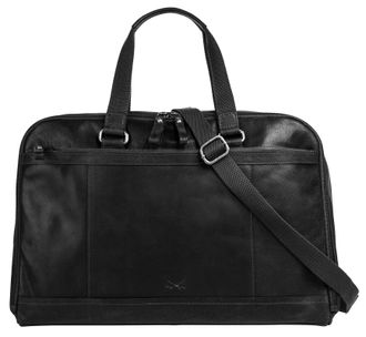 Sansibar Reisetasche SANSIBAR, Damen, Gr. B/H/T: 50cm x 33cm x 20cm onesize, schwarz, Leder, leicht gl&auml;nzend, unifarben, Taschen Reisetasche, echt Leder