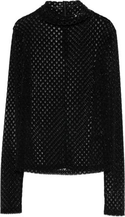 Patrizia Pepe Blusa con inserti in rete - Nero