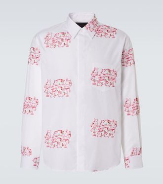 Simone Rocha Embroidered cotton poplin shirt