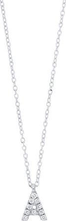 Bony Levy Icon Diamond Initial Pendant Necklace in 18K White Gold - A at Nordstrom