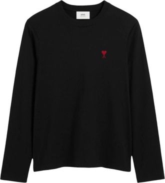 Ami Small Heart Logo Long Sleeve T-shirt Black BFUTS235-724-001