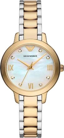 Emporio Armani Two-Tone Stainless Steel Bracelet Watch - Dames - Horloges - Geel - ONE Size - Accessoires