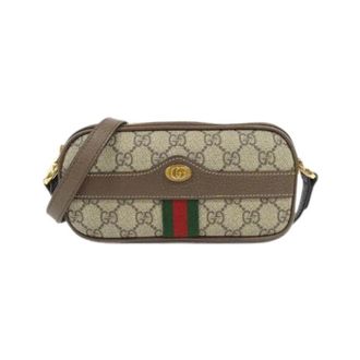 Gucci Pre-owned Cross Body Bags, female, Beige, Size: ONE SIZE Pre-owned Ophidia GG Supreme Canvas Leather Shoulder Bag