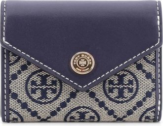 Tory Burch Accessoires, Dames, Blauw, ONE Size, Katoen, Stijlvolle Portemonnee & Kaarthouder Set