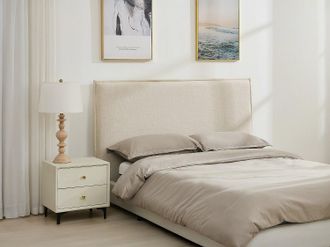 Vente-Unique Testata letto sfoderabile 170 cm Cotone e Lino Beige - TAHIME