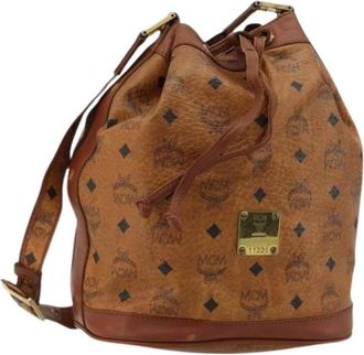 MCM Pre-owned PVC Shoulder Bag - Dames - Vintage Tas - Bruin - ONE Size - Leer - Vintage
