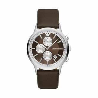 Emporio Armani Chronograph Ar11490 - Heren - Accessoires - Bruin - Maat: ONE Size Leer