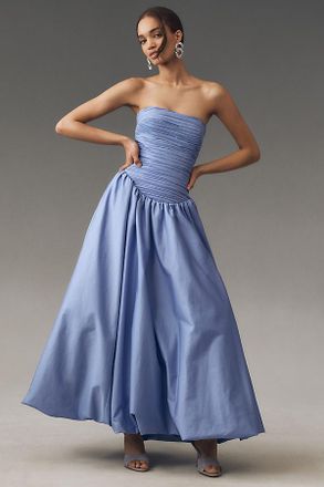 Mare Mare Briana Strapless Drop-Waist Bubble-Hem Midi Dress