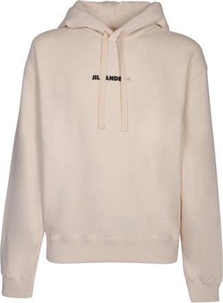 Jil Sander Logo Katoenen Hoodie - Heren - Hoodies - Wit - M - Katoen - Hoodies & sweatvesten
