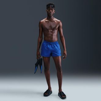 Nike Mens Swim Essential 3 Volley Shorts in Blue | NESSD452-494