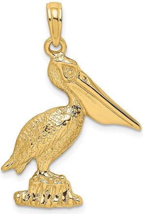 Diamond2Deal 14k Yellow Gold Standing Pelican Charm