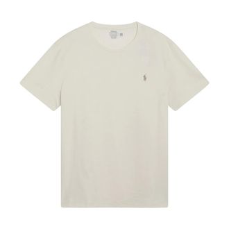 Polo Ralph Lauren T-Shirts, male, Beige, Size: S Custom Fit T-Shirt
