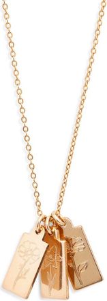 Set & Stones Tawney Birth Flower Necklace in Gold /3 Charms at Nordstrom