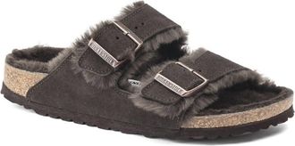 Birkenstock Womens Arizona Shearling Sandals In Mocha