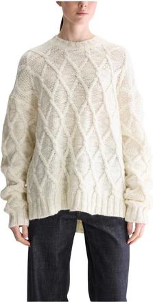 Bellerose Pull Kelson K1812U - Dames - Ronde hals truien - Beige - S/M - Truien & Vesten