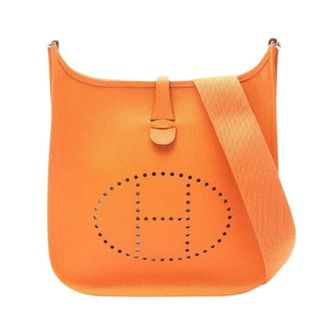 Herm&egrave;s Pre-owned Evelyne II PM Leren Schoudertas - Dames - Pre-owned - Oranje - Maat: ONE Size Leer