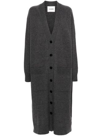 Jil Sander Wollen vest met V-hals - Grijs