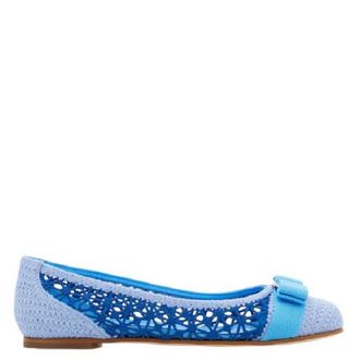 Ferragamo Varina Crochet Ballet Flats, Size 7 C