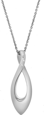 LuvMyJewelry Liyana Sterling Silver 0.03 Ct Diamond Teardrop Twist Pendant