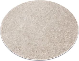 RugsX Rugsx - Carpet, round santa fe beige 33 plain, flat, one colour beige round 200 cm