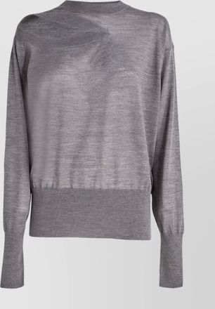 Stella McCartney merino wool ribbed mock neck cutout long sleeve sweater
