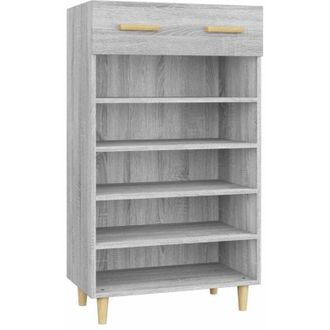 vidaXL Mueble Zapatero Madera Contrachapada Gris Sonoma 60x35x105 Cm Vidaxl