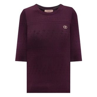 Twinset 05609 Winetasting Maglia - Dames - Ronde hals truien - Paars - XS - Polyester - Truien & Vesten