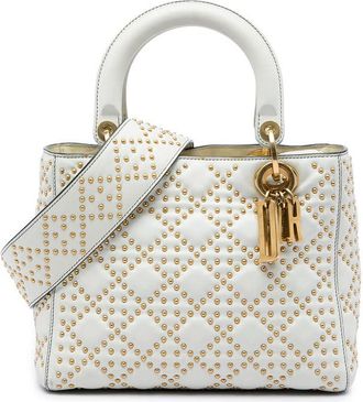 Dior Pre-owned Dior Medium Lambskin Cannage Studded Supple Lady Satchel Ladies 7JVEIN49POA4H3O1