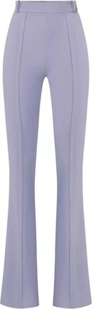 Elisabetta Franchi Logo Charm Pants - Dames - Wijde Broeken - Paars - L - Polyester - Broeken