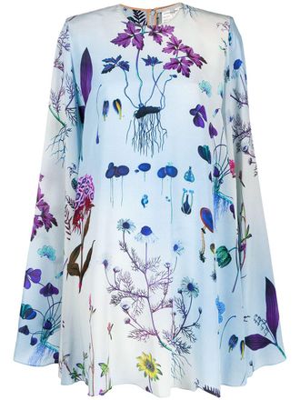 Stella McCartney floral print smock dress - women - Silk - 38 - Blue