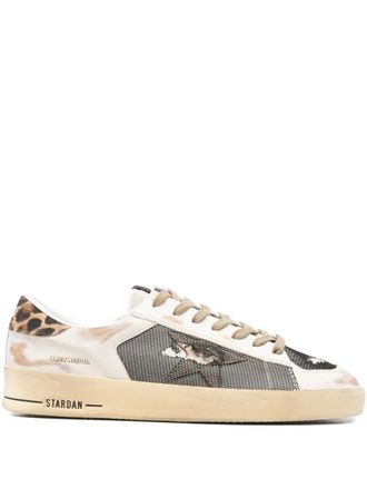 Golden Goose leopard print stardan sneakers - men - Calf Leather/Fabric/Calf Leather/Fabric/Rubber - 43 - White