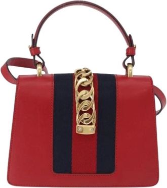 Gucci Pre-owned Vintage Handbag - Dames - Vintage Handtas - Rood - ONE Size - Leer - Vintage