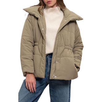 Blu Pepper Waist Puffer Jacket in Light Olive at Nordstrom Rack, Size Large
