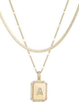Adornia Initial Tag Pendant Necklace in Gold-A at Nordstrom Rack