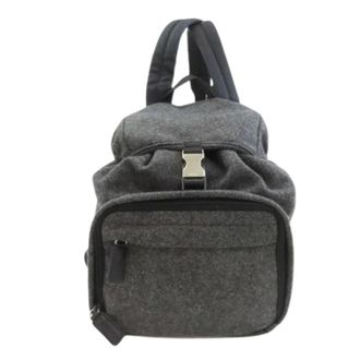 Prada Pre-owned Backpacks, female, Gray, Size: ONE SIZE Pre-owned Vintage Wool Backpack