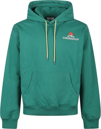 Casablanca Green Cotton Logo Hoodie