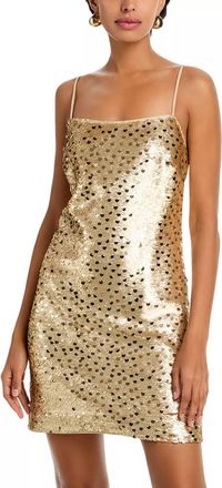 Milly Colette Dot Sequin Mini Dress In Gold