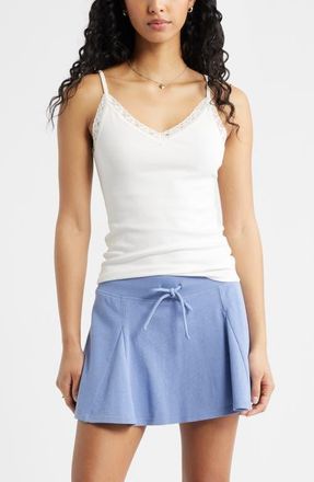 BP. Lace Trim V-Neck Camisole in Ivory at Nordstrom, Size Xx-Small