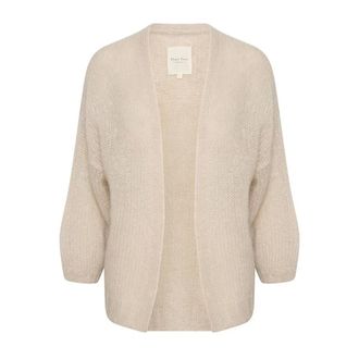 Part Two Cardigans, female, Beige, Size: 2XL Whitecap Gray Knit Cardigan