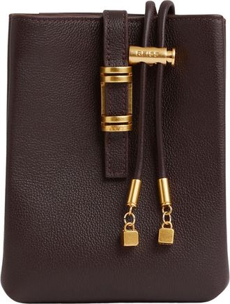 Reiss Vienna Leather Crossbody Phone Bag in Oxblood at Nordstrom