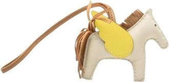 Herm&egrave;s Pre-owned Rodeo Pegase Bag Charm - Dames - Vintage Accessoires - Beige - ONE Size - Leer - Vintage
