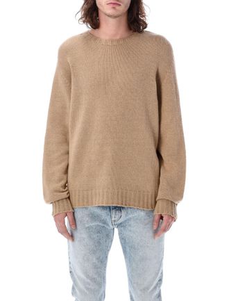 Palm Angels Beige Crew Neck Sweater
