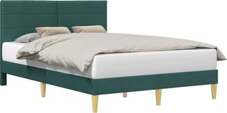 vidaXL Estructura De Cama Con Cabecera Verde Oscuro 120 X 190 Cm Tela Vidaxl