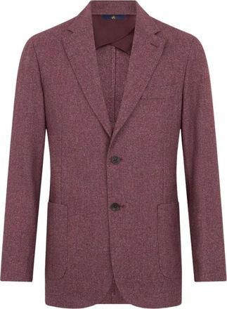 Brooks Brothers Melange Wool Blend Blazer - Heren - Blazers - Paars - 3XL - Katoen - Jassen