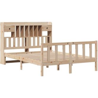 vidaXL Cama Con Estanter&iacute;a Sin Colch&oacute;n Madera Maciza De Pino 140x200cm Vidaxl