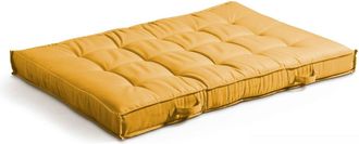 Oviala Cojín para paleta acolchado amarillo de 120 x 80 cm