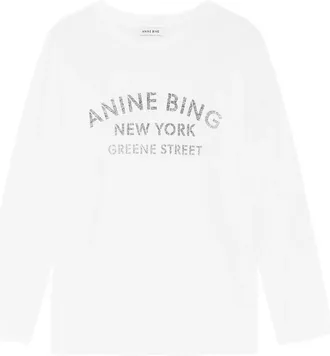 Anine Bing Ivan Long Sleeve New York Stencil - Ivory